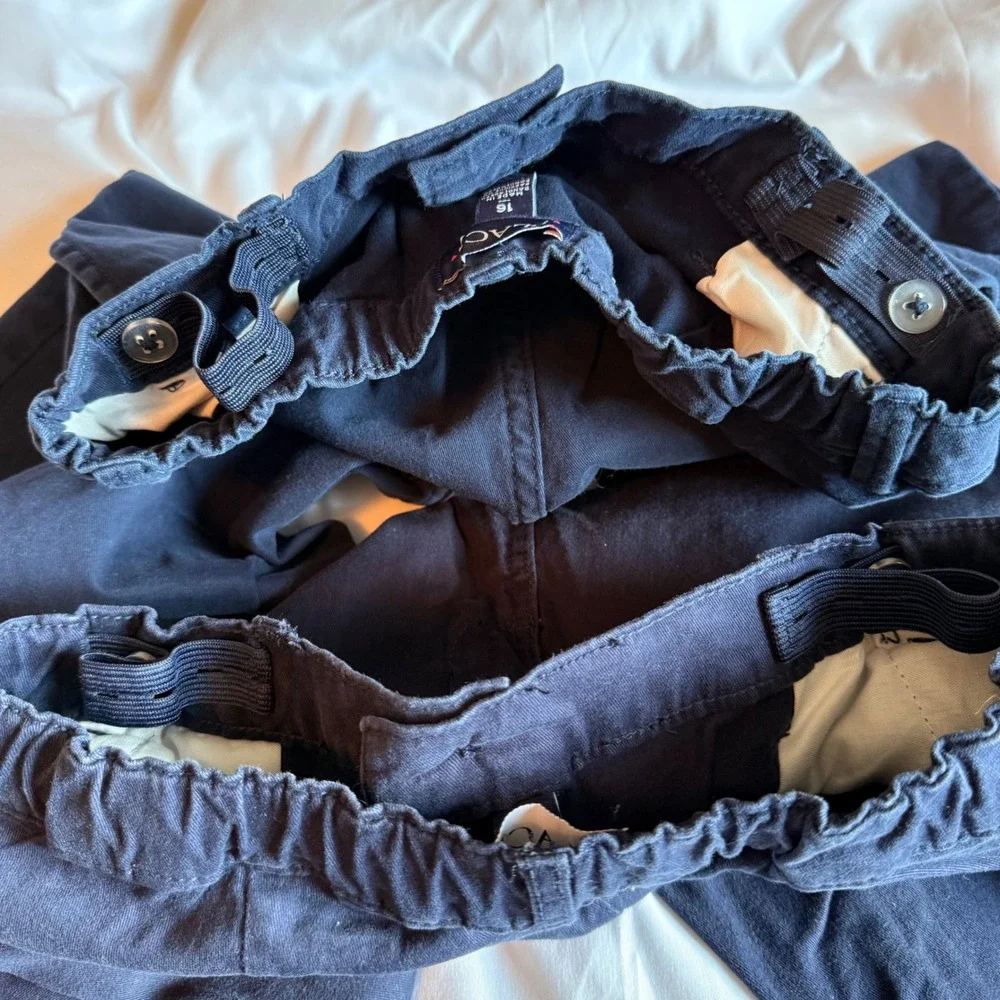 The Childrens Place Girls Navy Blue Chino Pants 2 pairs Size 16 Adjustable Waist